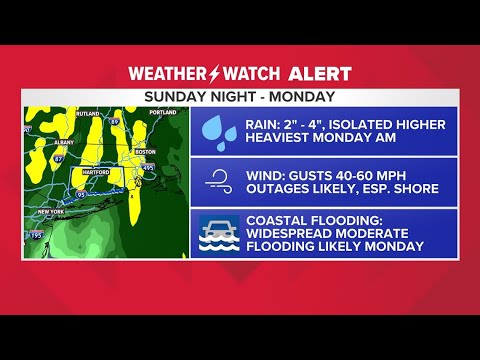 CONNECTICUT FORECAST: Dec. 16, 2023 - Heavy rain, power outages, coastal flooding possible late Sund