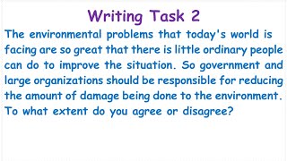 IELTS WRITING TASK 2 Environmental Problems Essay | Agree or Disagree