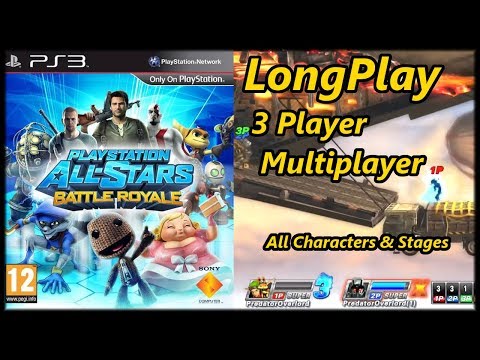 PlayStation All-Stars Battle Royale - Longplay 3 Player Multiplayer (All Characters) (No Commentary)