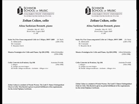 Bach - Allemande from 3rd Cello Suite in C-Major