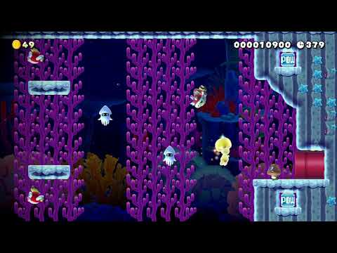 Deep Dark Water Course by Eric F - Super Mario Maker 2 - No Commentary 1ca 1cb 022020