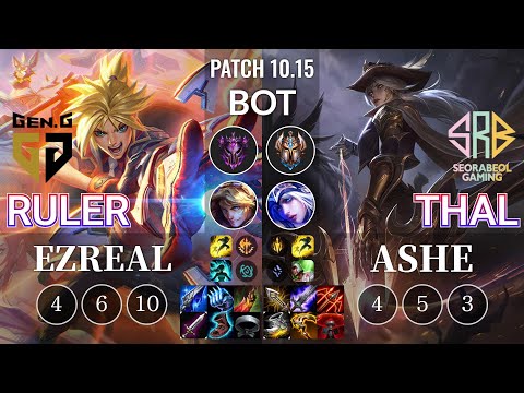 GEN Ruler Ezreal vs SRB Thal Ashe Bot - KR Patch 10.15