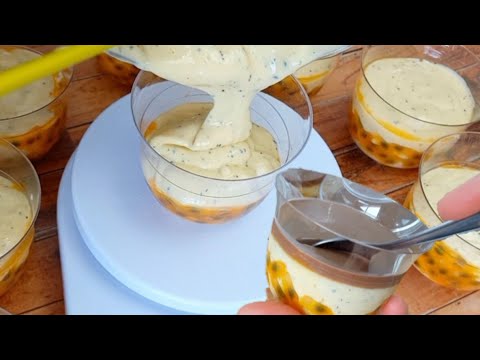 THE BEST AND EASIEST PASSION FRUIT MOUSSE WITH CHOCOLATE IN A JAR