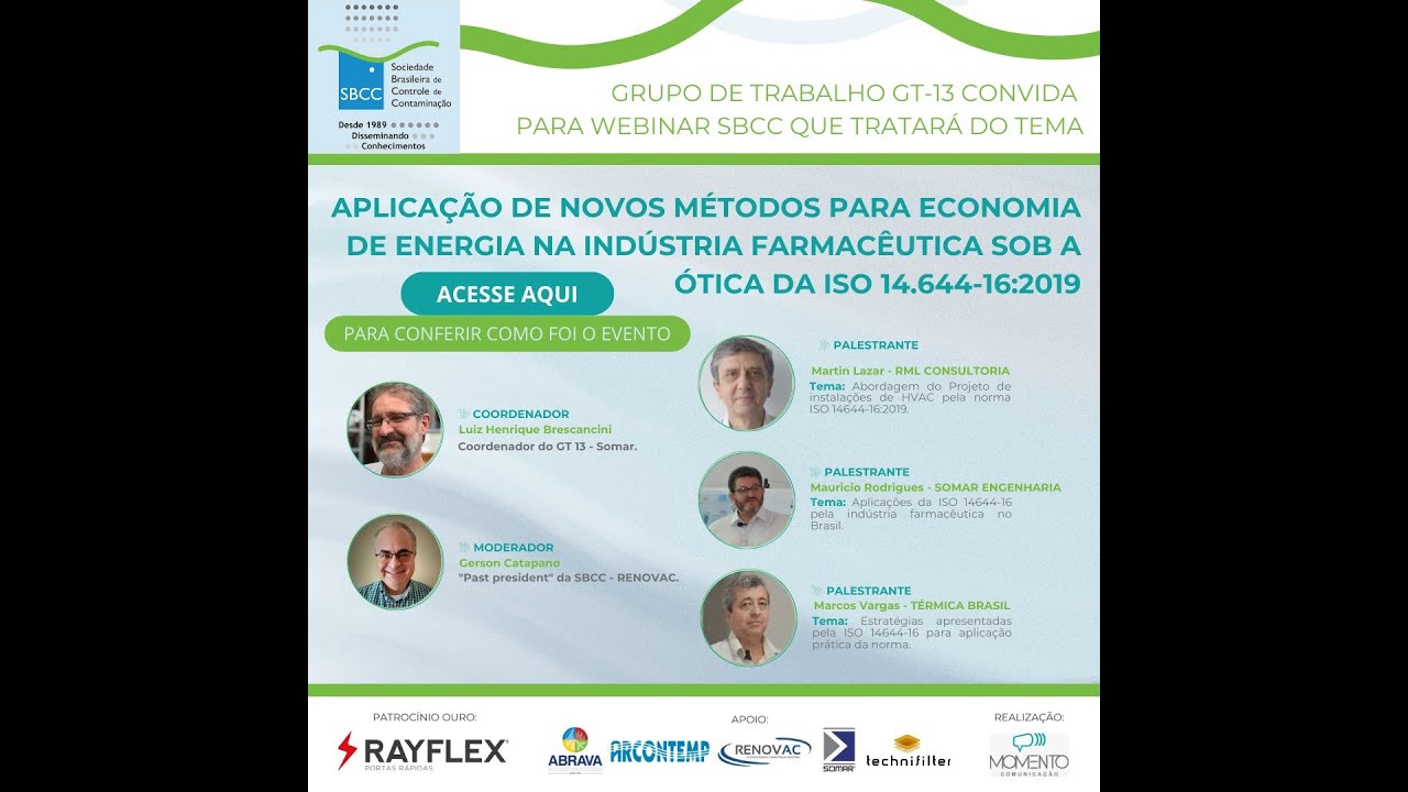 Aplicação de novos métodos para economia de energia na indústria farmacêutica sob ISO 14.644-16:2019