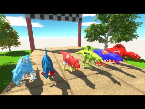 SUPER SPEED RACE DINOSAURS SUPERHERO - TO GET A FLASH PIG - Animal Revolt Battle Simulator