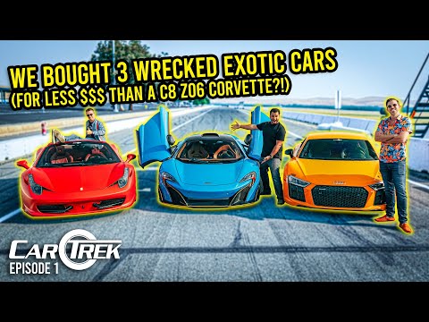 We Bought 3 Cheap Wrecked Exotic Cars For Less $$$ Than A C8 Z06 Corvette | Car Trek S9E1