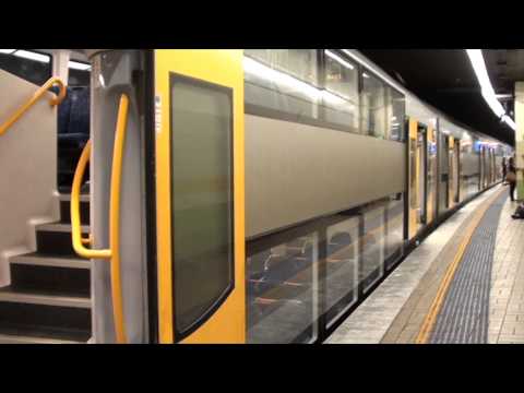 Sydney CityRail train at Town Hall station - Arrival and Departure