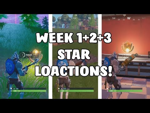 WEEK 1,2 AND 3 SECRET BATTLE STAR LOCATIONS..! | Fortnite - Season X Weekly Star Locations.!