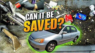 Saving This Abandoned Honda Civic From The Junkyard | Car Detailing Restoration