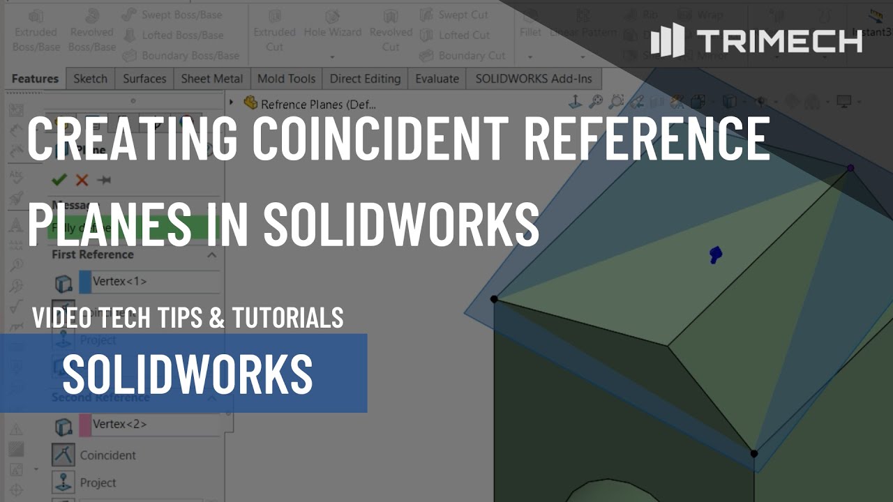 Creating Coincident Reference Planes in SOLIDWORKS