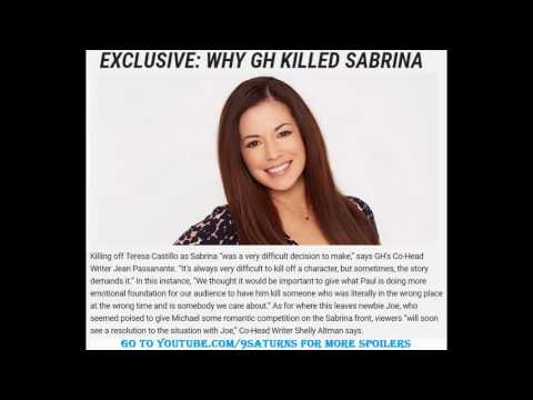 GH SABRINA's DEATH INTERVIEW General Hospital Michael Joe Paul Preview Promo 9-19-16 9-16-16