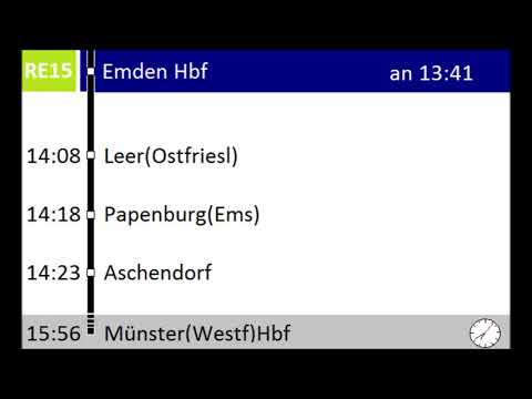 [Westfalenbahn] Ansagen RE15 Emden Hbf - Münster Hbf