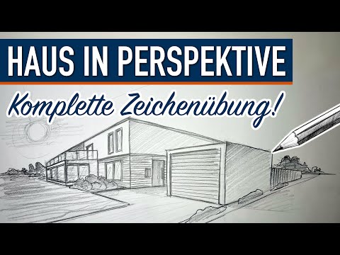 Haus in 2-Punkt Perspektive Zeichnen 🏠 Komplette Zeichenübung für Anfänger und Fortgeschrittene