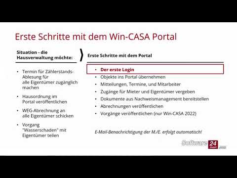 Erste Schritte mit dem Win-CASA Portal:  01 - Der erste Login