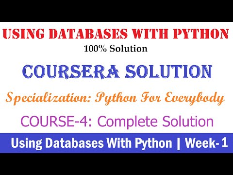 1 Coursera Using Databases With Python Week 1 100 Solution Python For Everybody Full Solution