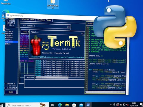 Windows10 Install Python3 and pyTermTk using PowerShell in less than 2 min.