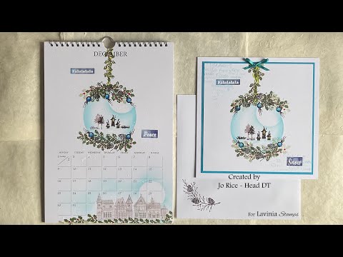 Small Pixie Houses in a Bauble by Jo Rice #laviniastamps #christmascards #calendar
