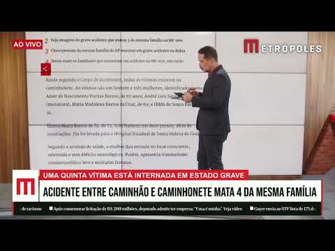 Acidente entre caminhão e caminhonete mata 4 da mesma família em Goiás