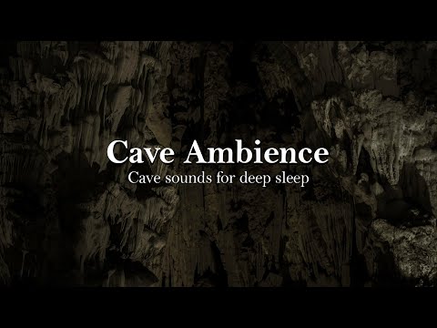 CAVE SOUNDS for DEEP SLEEP ⛰️ INSIDE the CAVE Ambience/ASMR + WATER DRIPPING