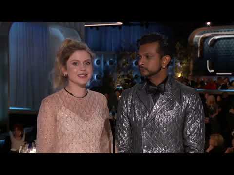 Utkarsh Ambudkar & Rose McIver Present Best Picture - Non-English Language I 81st Golden Globes