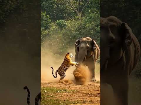Clash of Titans: Tiger vs. Elephant in the Wild