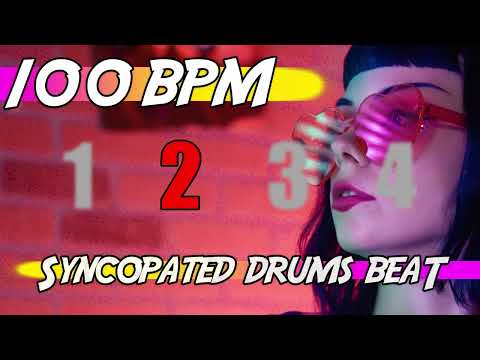 ✅ 100 BPM Syncopated Beat 🥁 Ten minutes of drums backing track