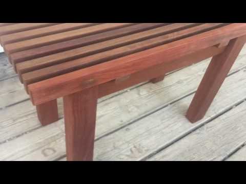 Wood shower bench