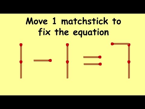 1-1=7 fix the equation | MatchStick Puzzle #103 | Move 1 Matchstick | Puzzles with answer