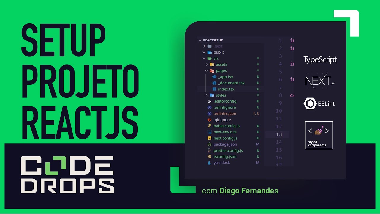 Como inicio meus apps com ReactJS? Next.js, TypeScript, ESLint e Styled Components | Code/Drops #50