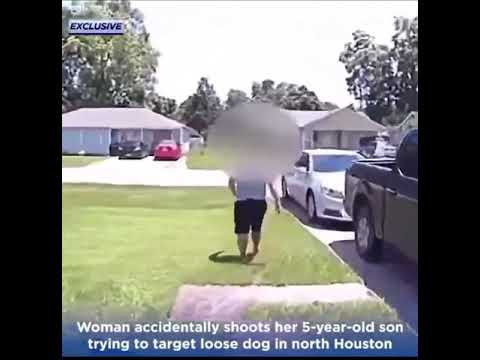 WOMAN SHOOTS DOG BUT MISSES AND HITS HER 5 YEAR OLD SON!!