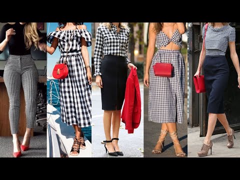 CUADROS VICHI en TENDENCIA MODA 2022/ ROPA MODERNAS con ESTAMPADO DE CUADRITOS VICHI  VESTIDOS VICHI