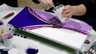 (894) Gorgeous Purple Split Color Dutch Pour!! Acrylic Pour Painting