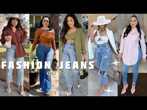 MODA 2022 MUJER | TENDENCIAS DE ROPA DE MODA JEANS + BLUSAS + TACONES IDEAS FASHION 2022/23