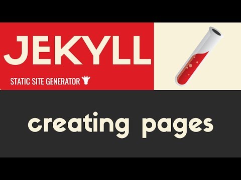 Creating Pages | Jekyll Static Site Generator | Tutorial 8