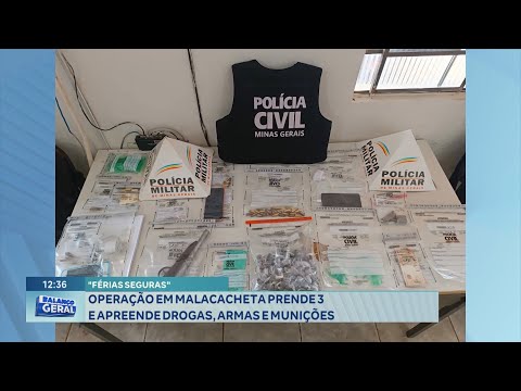 "Férias Seguras": Operação em Malacacheta Prende 3 e Apreende Drogas, Armas e Munições.