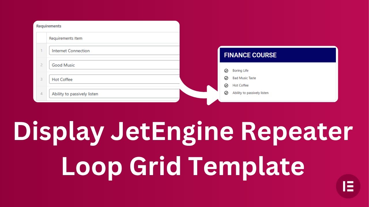 Display JetEngine Repeater in Elementor Loop