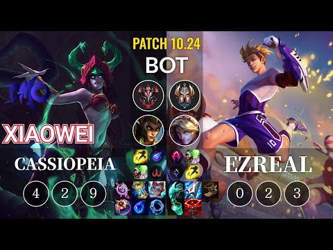 DMO Xiaowei Cassiopeia vs Ezreal Bot - KR Patch 10.24