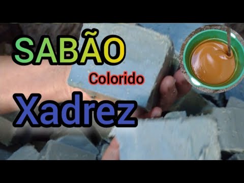 How to Make High-Quality Homemade Bar Soap from Used Oil - Colored Checkered Pattern