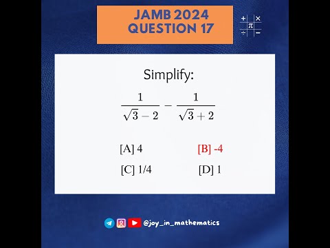2024 JAMB Mathematics PQ (Q17)