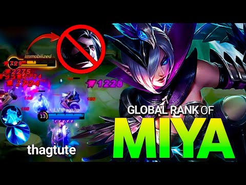 ONE STRIKE AMBUSH!! Miya thagtute Fatal Burst Critical!! Build Global Rank of Miya - Mobile Legends