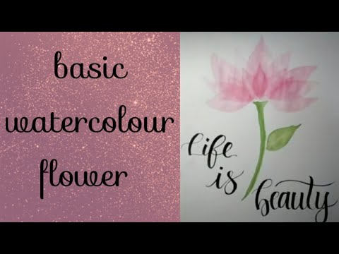 Watercolor flower|Easy step by step Basic watercolour flower painting| Rishika's art corner