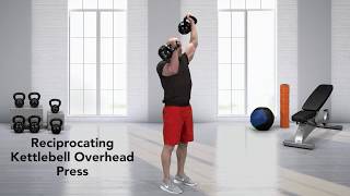 Reciprocating Kettlebell Overhead Press exercise video thumbnail