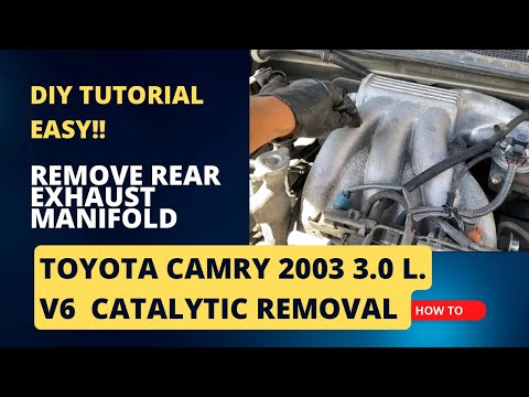 How to remove exhaust manifold on a Toyota Camry 3.0L V6 Engine 2003 Rear catalytic converter | DIY