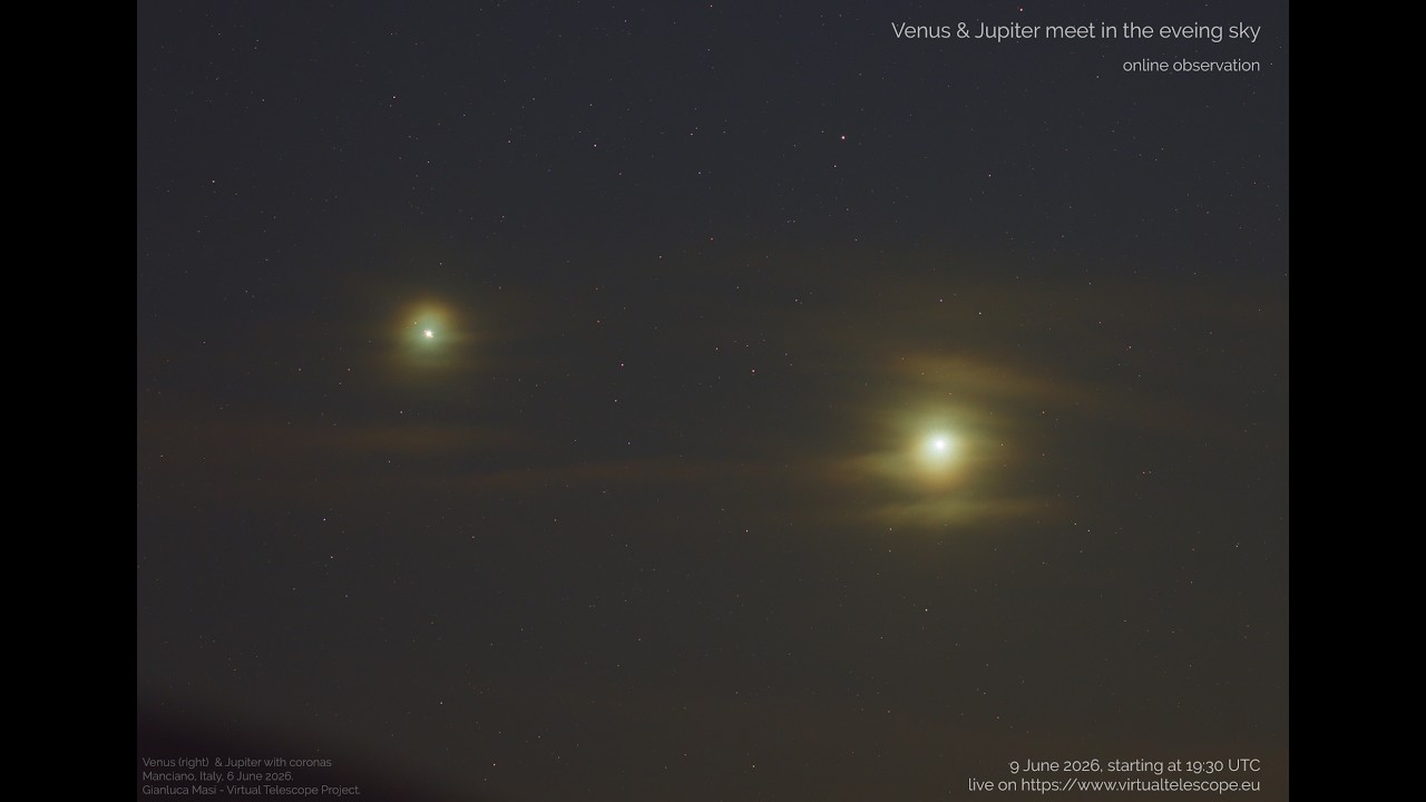 Venus & Jupiter meet in the sky: online observation – 9 June 2026.