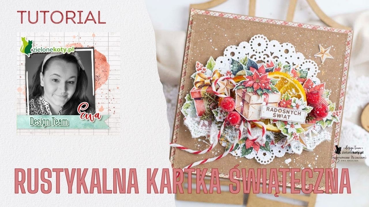 Rustykalna kartka świąteczna + video | Ewa