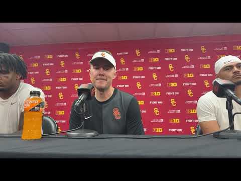 Post game press conference from USC’s victory over Michigan State