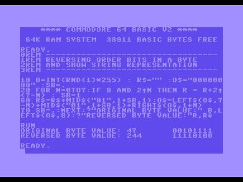 Commodore 64 Miniature Basic programs -  reversing or mirroring a byte