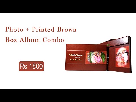 Premium Wedding Album Brown Combo With Nameplate - (12x36inch)