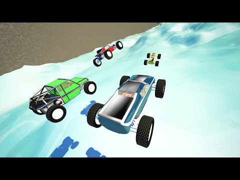 RC Cars Ice Slope Down (slant map) - BeamNG drive