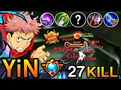 YIN BEST BUILD 2023 FOR ONESHOT | Top 1 Global Yin Emblem And Build - MLBB